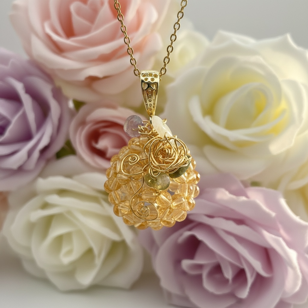 Floral Fullerene(フローラル・フラーレン) 〜豊かさを紡ぐ、シトリンの光球〜